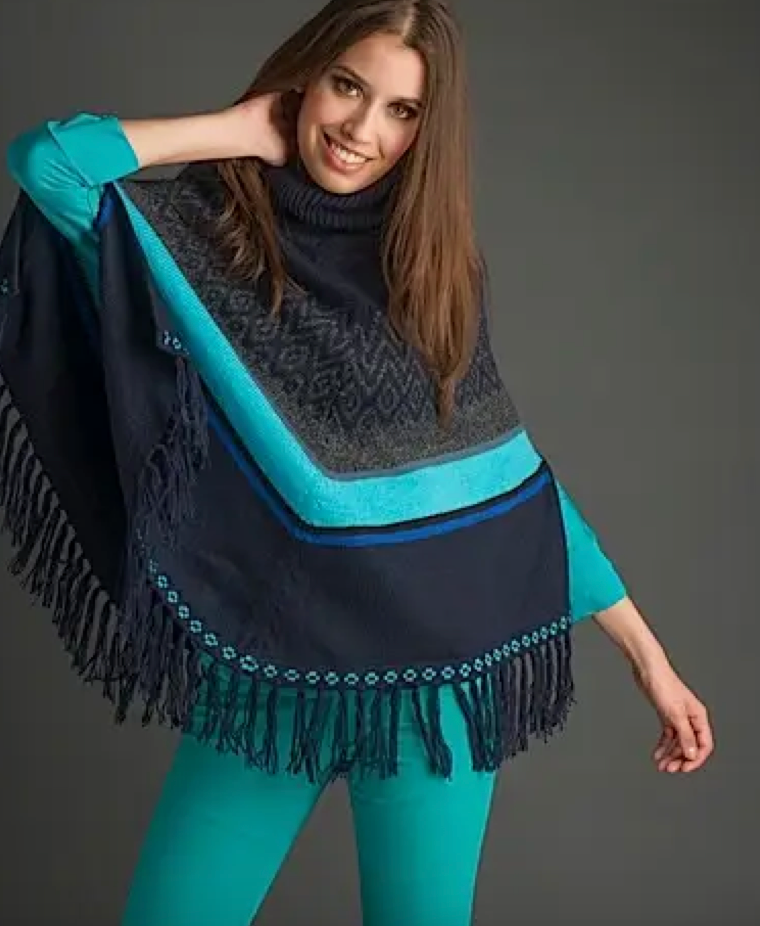 Poncho Altiplano - Bleu Turkis