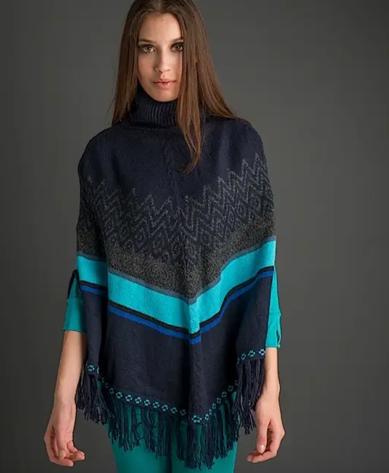 Poncho Altiplano - Bleu Turkis