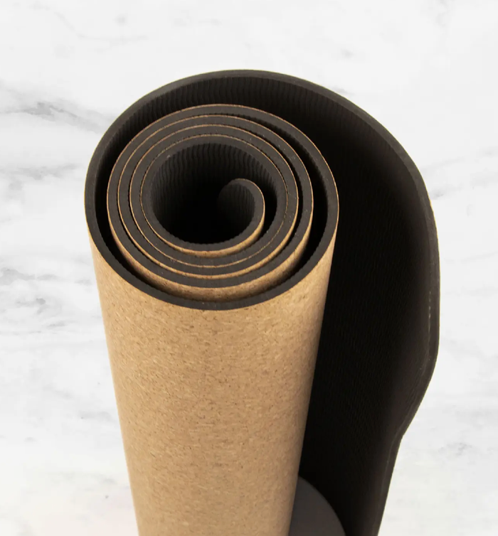 "Neutral" cork and rubber yoga mat