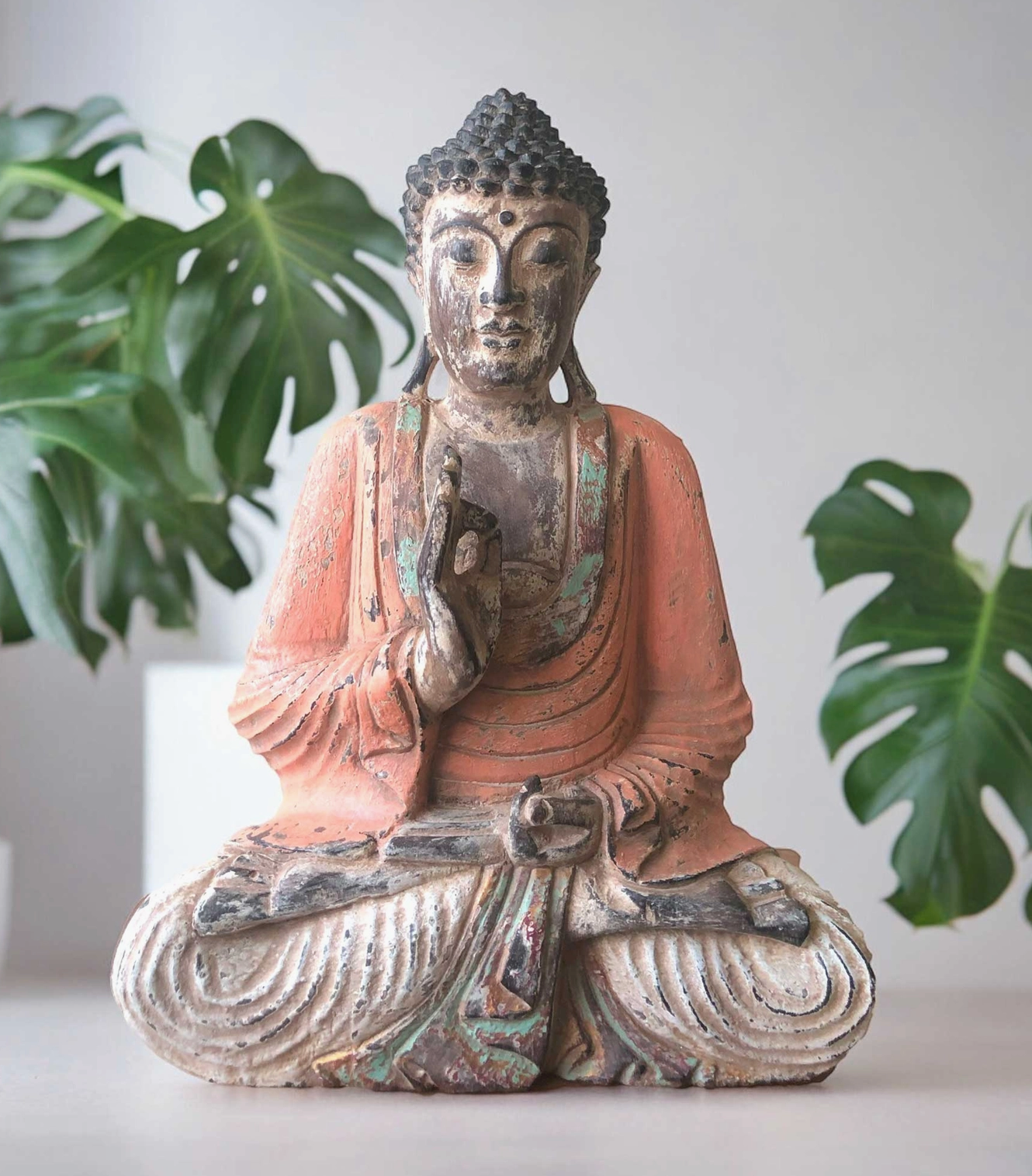 Statue de Bouddha Vintage 40 cm - en bois