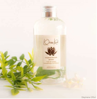 Natural Ayurvedic massage oil "Jasmin Sensuelle Jeunesse" - 55 ml - Vegan