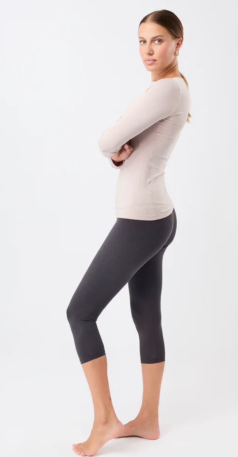 Bedruckte Mandala-Leggings mit hoher Taille und tropischem Blumendruck in Beige-Schwarz-Blau