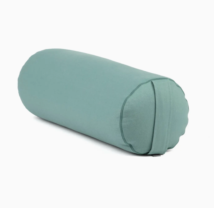 Olive green round spelled bolster