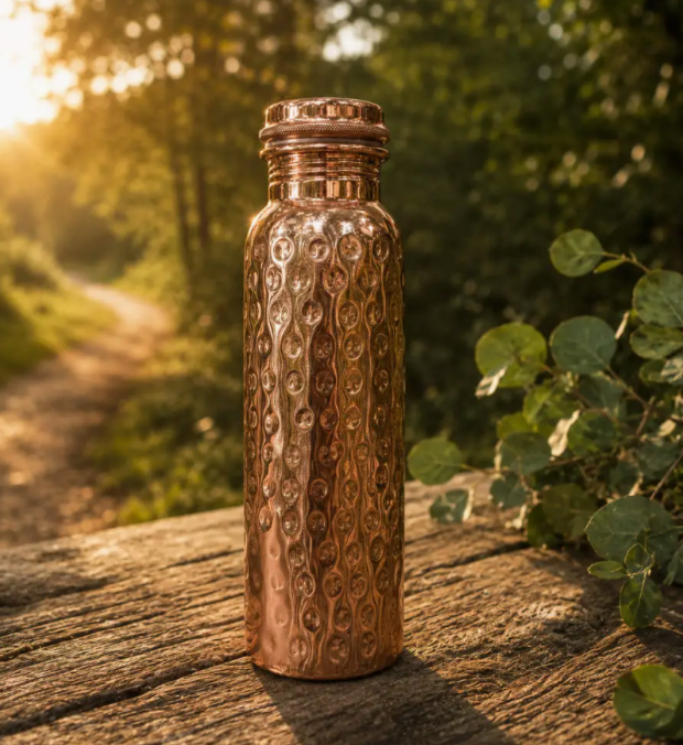 Hammered Copper Water Bottle 800ml