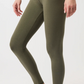 Bedruckte Mandala-Leggings mit hoher Taille und tropischem Blumendruck in Beige-Schwarz-Blau