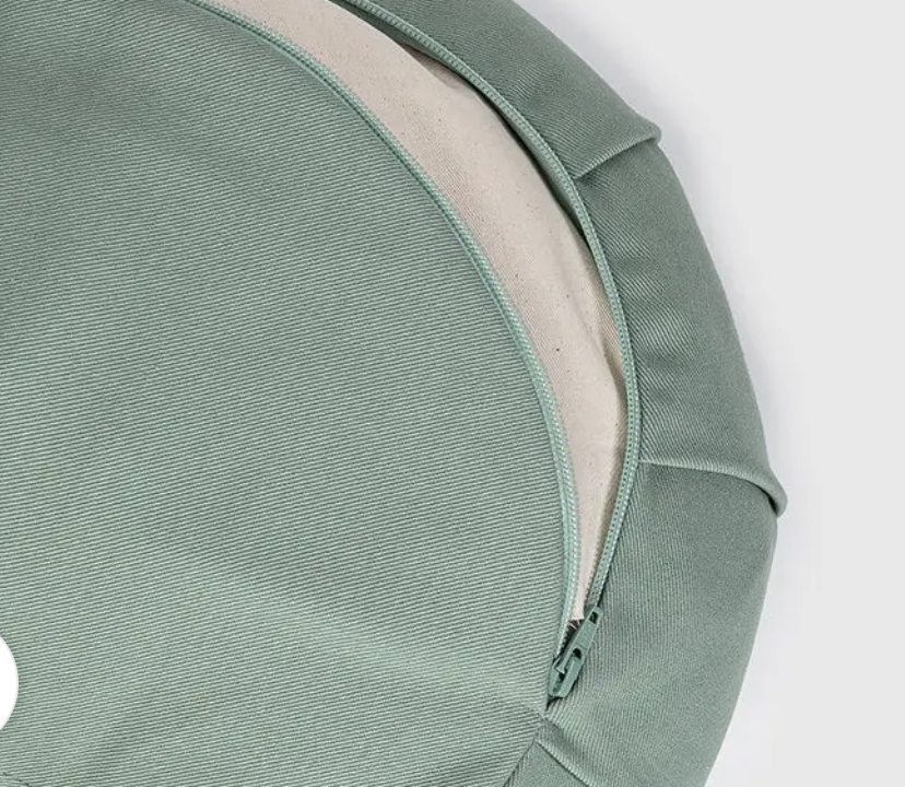 Zafu - Coussin Demi-lune - Lotus - vert pastel