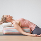 Bolster de yoga - ETHNO rond - Jacquard - bleu clair & abricot