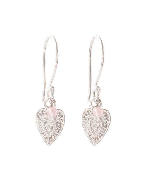 Generous silver rose quartz earrings