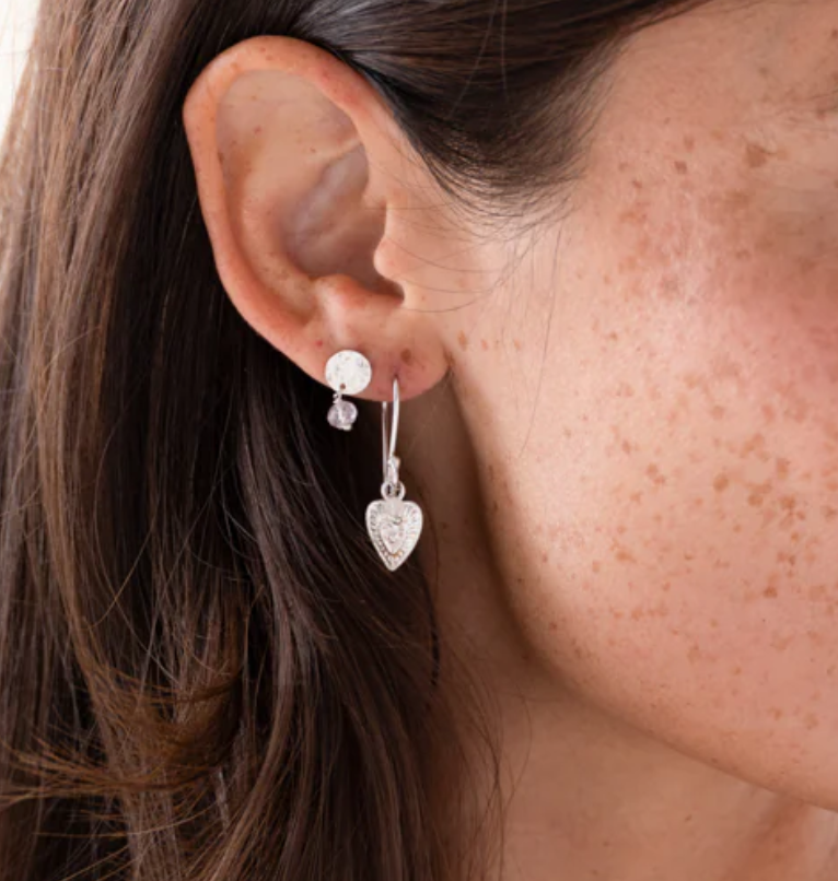 Boucles d'oreilles généreuses en quartz rose argent