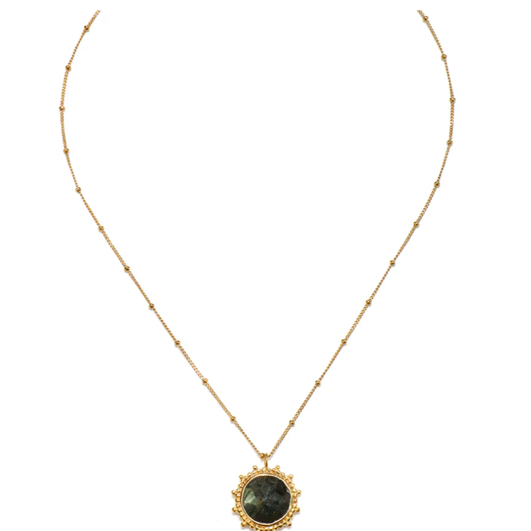 Collier "Labradorite Gold Necklace" plaqué or 18k