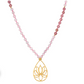 Mala - Collier "Bloom In Love Lotus"- quartz rose & rhodonite - plaqué 18k