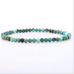 4mm faceted green apatite bracelet