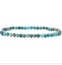 Bracelet en apatite bleu facetté 4 mm