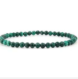 4mm faceted green apatite bracelet