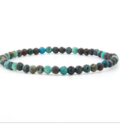 4mm faceted green apatite bracelet