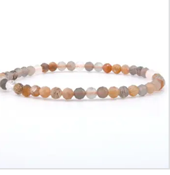 4mm Pink Faceted Moonstone Bracelet