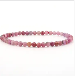 Bracelet en pierre précieuse de ruby facetté 4 mm