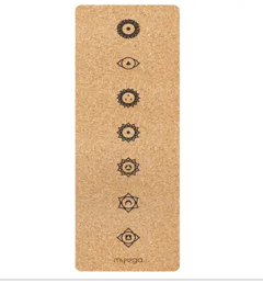 Tapis de yoga naturel en liège  "7 Chakras" extra large et léger   XL