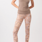 Printed Leggings Mandala - beige-cappuccino tropical flowers print