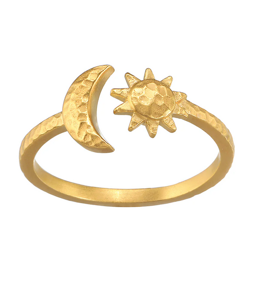 Rose quartz stone ring - gold plated
