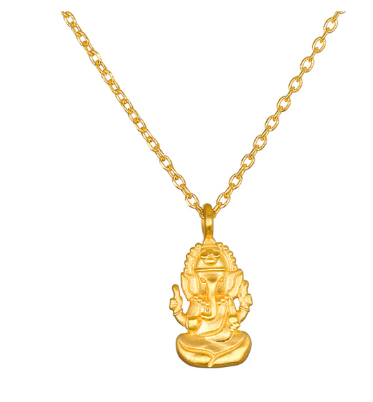 Collier "Ganesha" plaqué or 18k