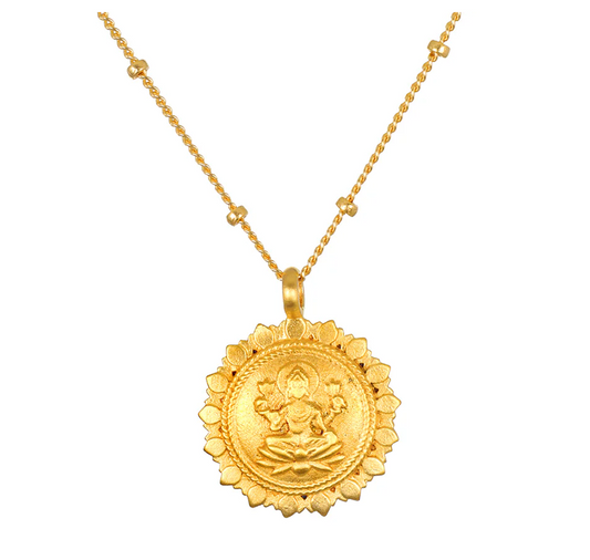 Collier "Prosperous Blessing Lakshmi" plaqué or 18k