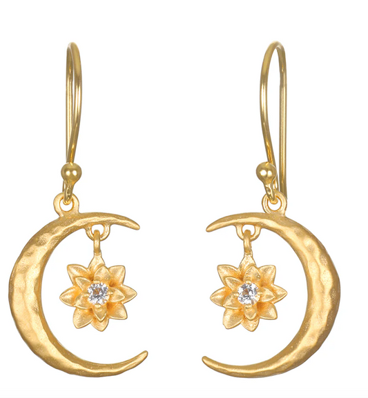 Boucles d'oreilles "Moon Lotus "