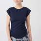 New Cable Top with integrated support bra - White