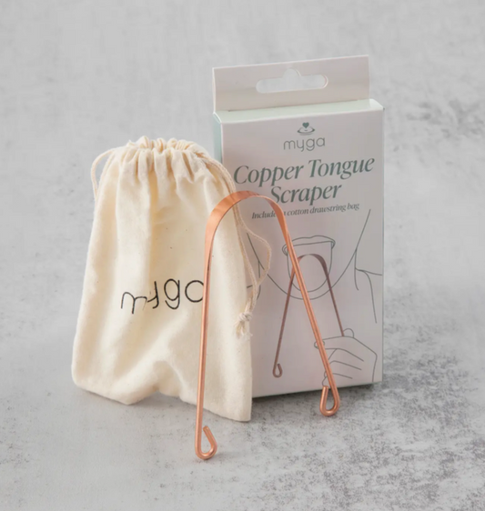 Gratte-langue en cuivre avec pochette