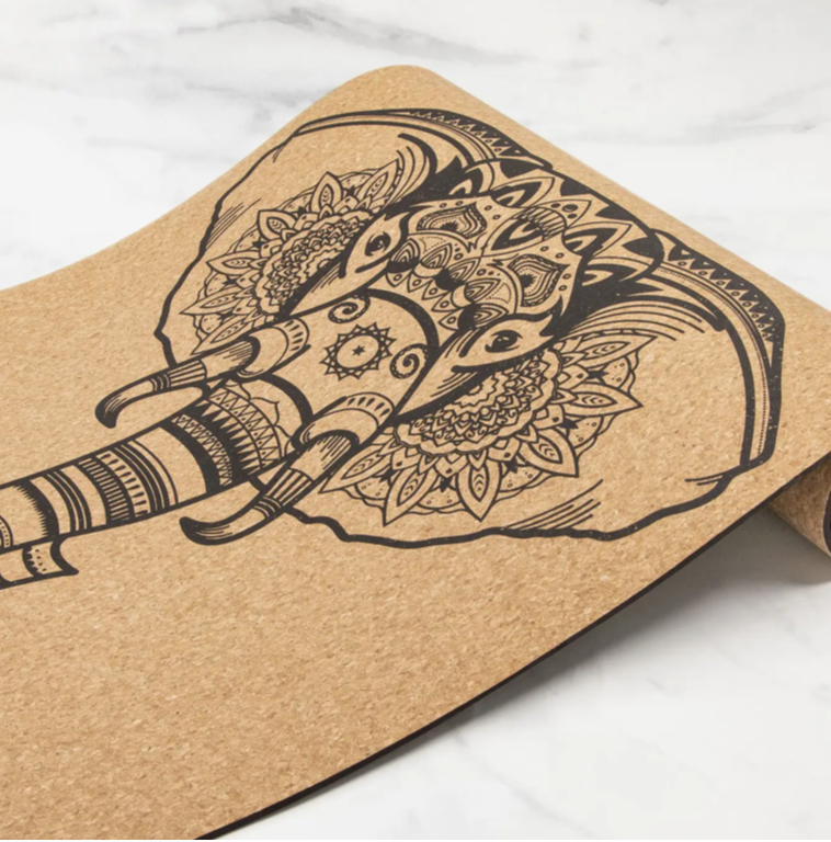 "Neutral" cork and rubber yoga mat