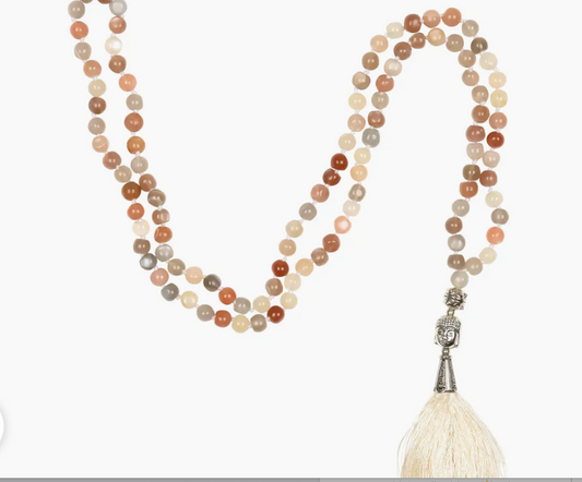 Mâlâ aus Labradoritstein und Quarz