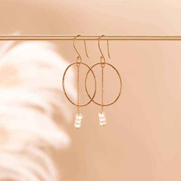 Talent gold-plated earrings with citrine stone