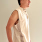 Sleeveless men's tunic with Aztec patterns - ecru