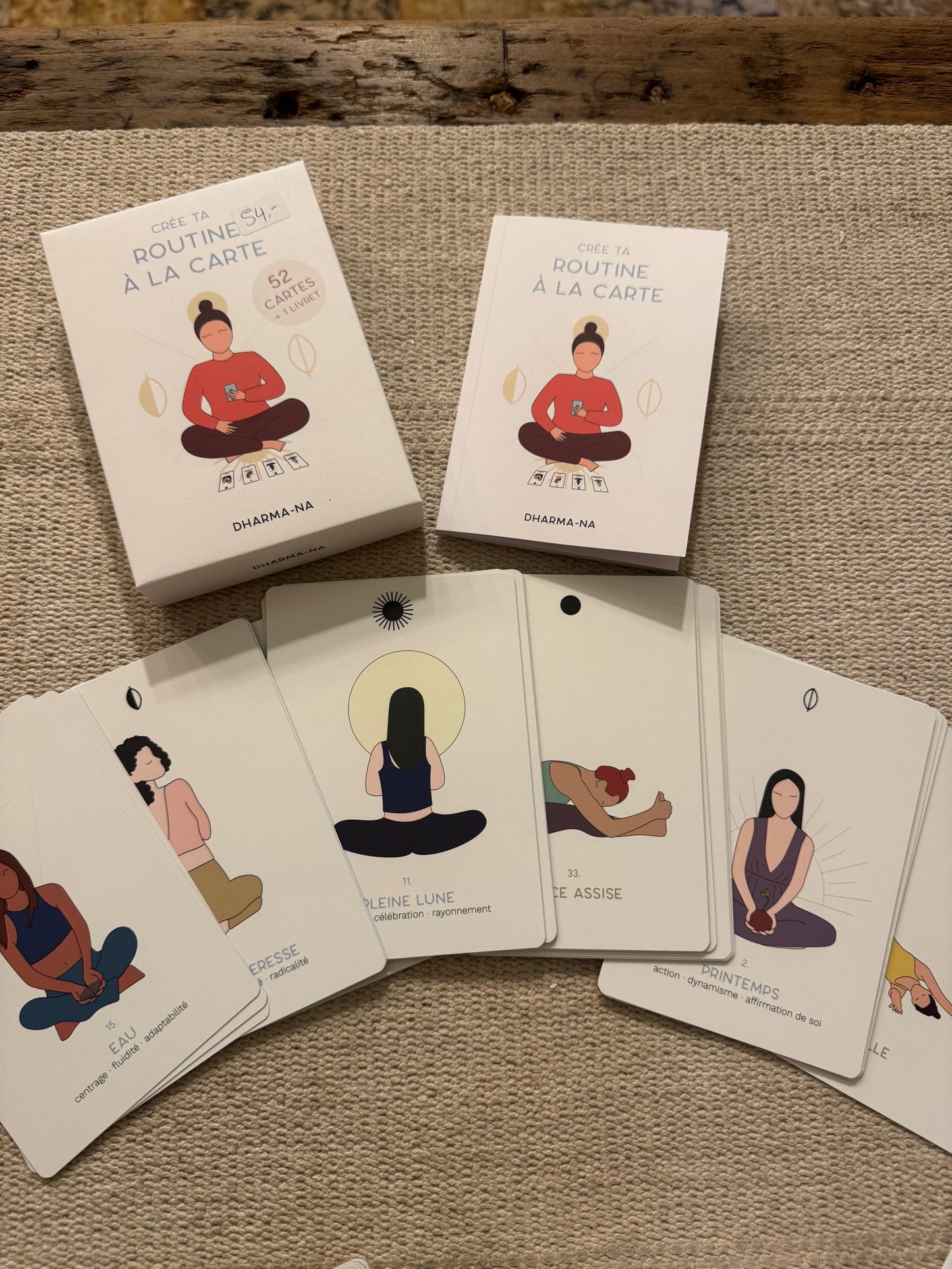 Jeux de carte Yoga artisanale - Oracle - "créé ta routine à la carte"