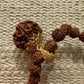 Collier - Mâlâ en perles de Rudraksha - argent plaqué or