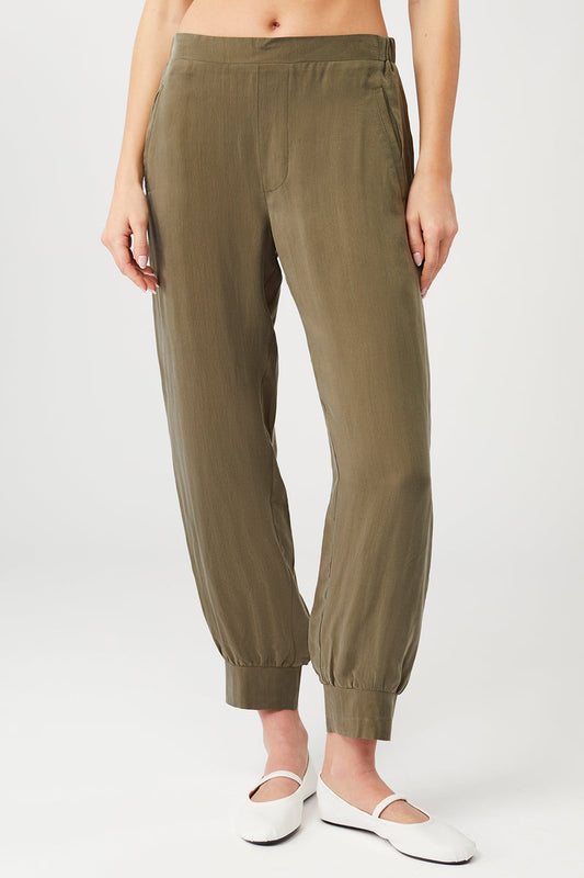 Cupro vegan silk Milan pants - Jungle