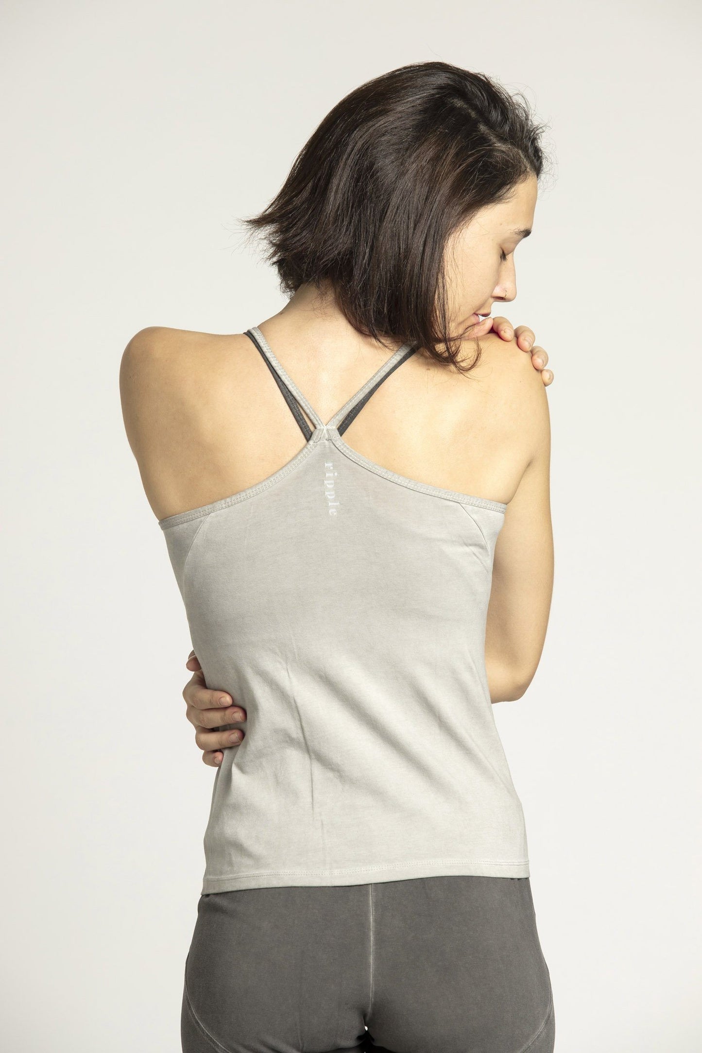 Top Criss Cross Tank Stone Wash gris - taille S