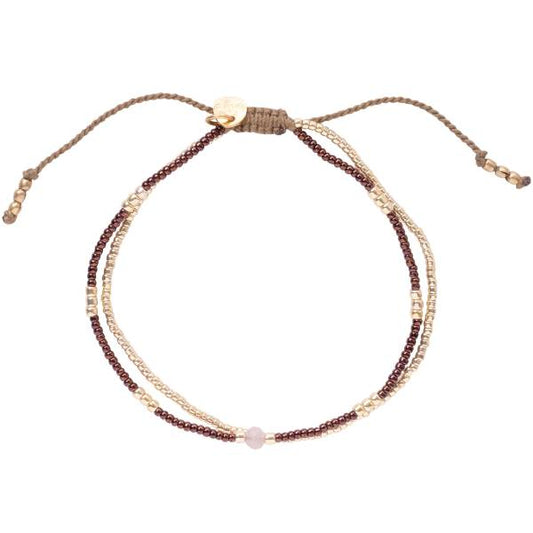 Willing gold bracelet with rose quartz