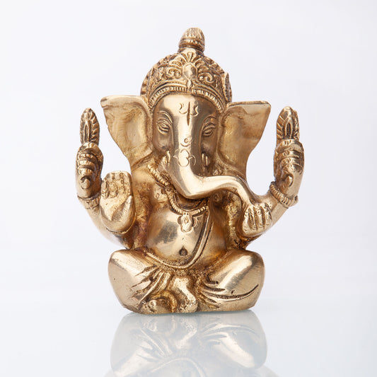 Statuette de Ganesh en laiton - 12cm