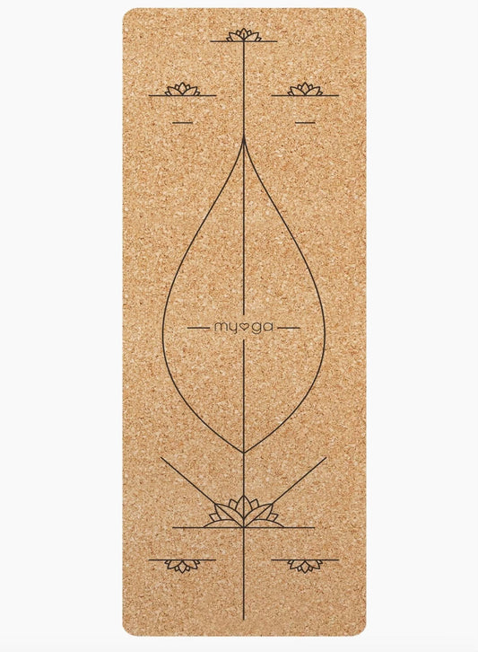 Tapis de yoga naturel en liège  "alignement" extralarge  XL