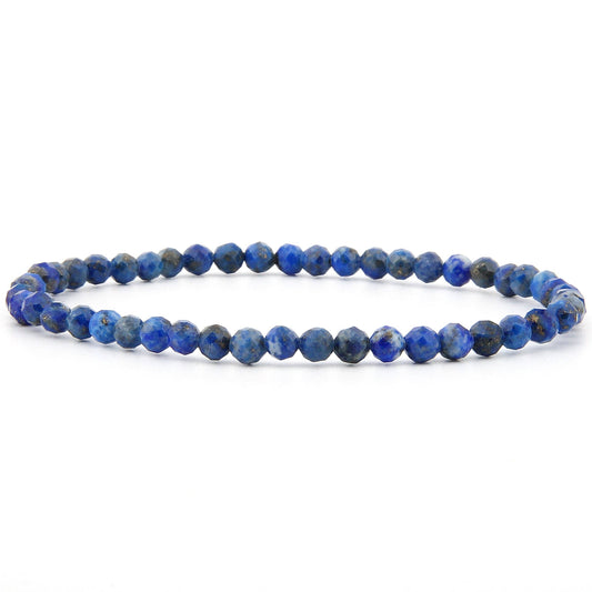 Faceted lapis lazuli bracelet 4 mm