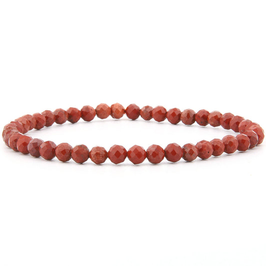 Faceted red jasper bracelet 4 mm
