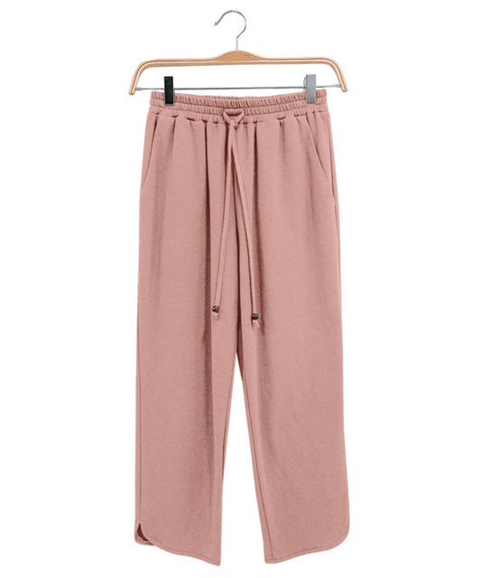 Brushed organic hemp jogging pants - old pink