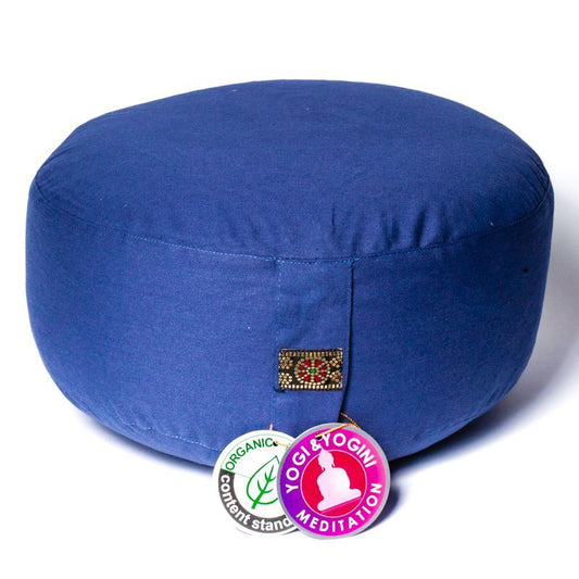 Organic cotton slate blue meditation cushion