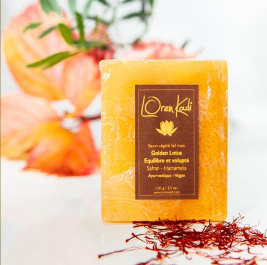 Ayurvedic soap "Golden Lotus Balance and Pleasure" - face & body all skin types - 100 gr - Vegan