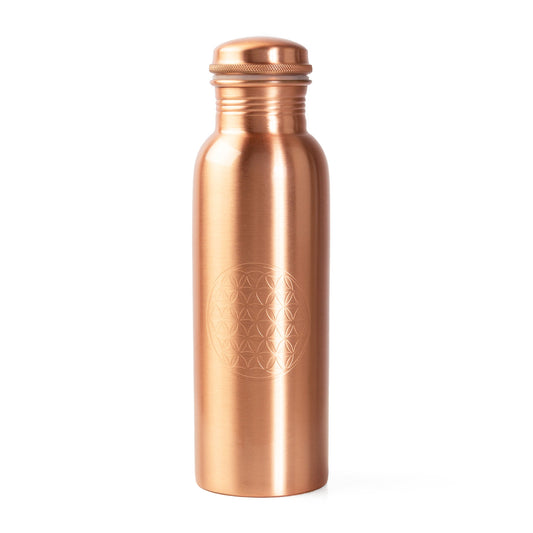 Copper bottle engraved with "Flower of Life" motif 800ml