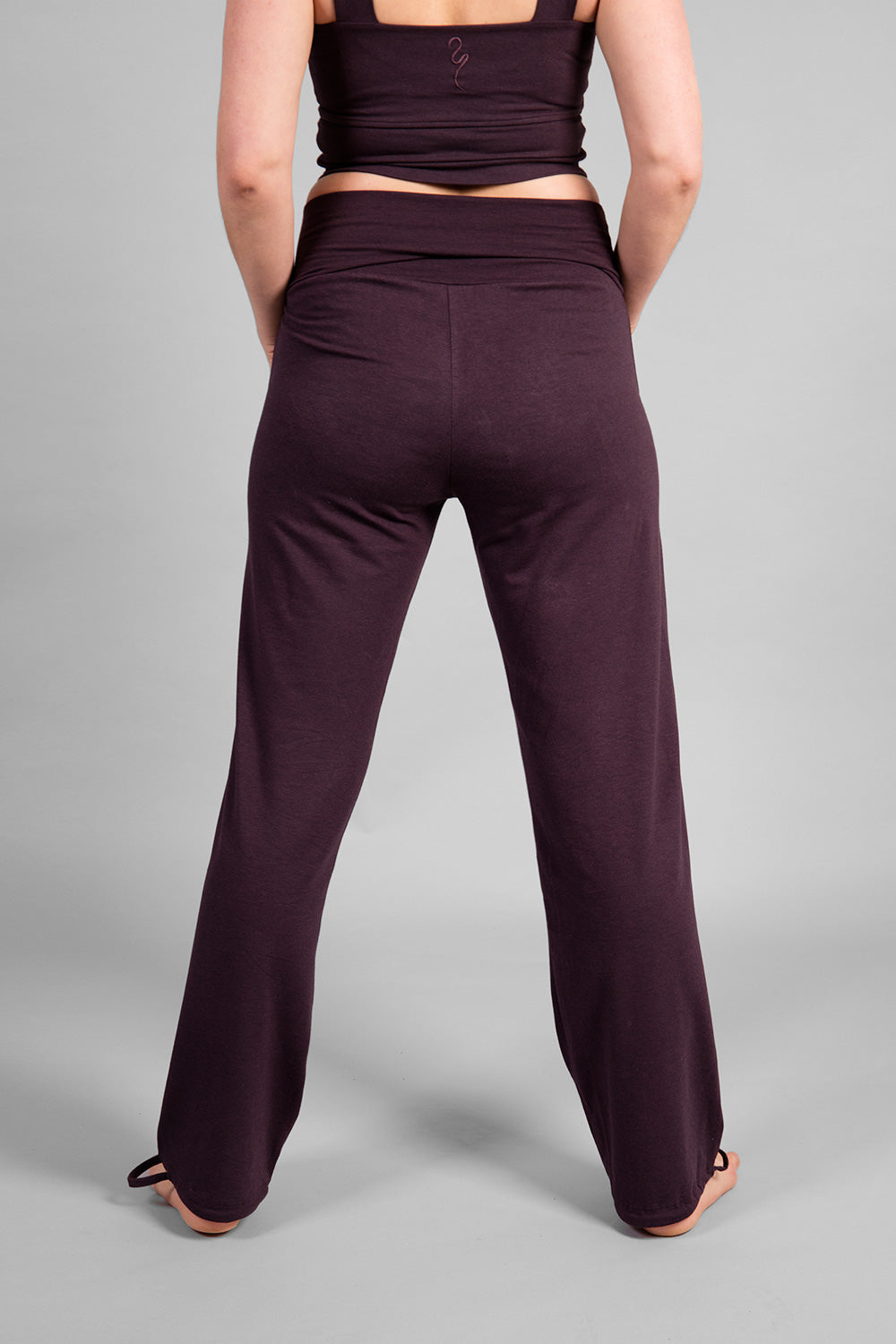 Dark purple flat-front regular fit Dress Trousers | Sumissura