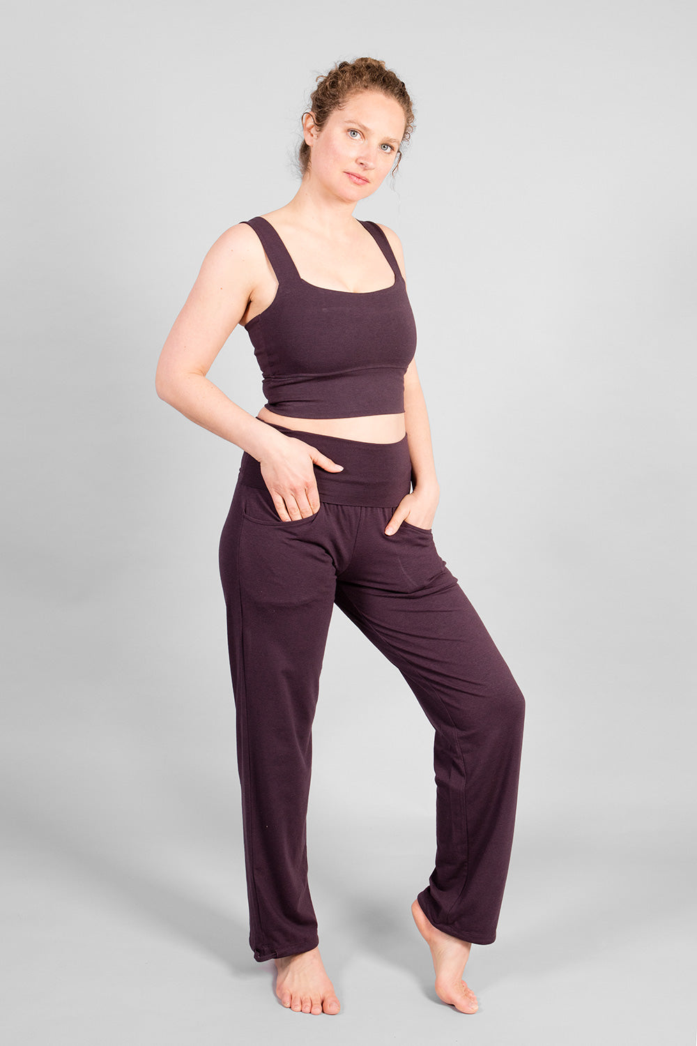 yuehao pants for women women's animal print bottom sweatpants pockets high  waist sporty gym fit jogger pants lounge trousers women's casual pants dark  purple - Walmart.com