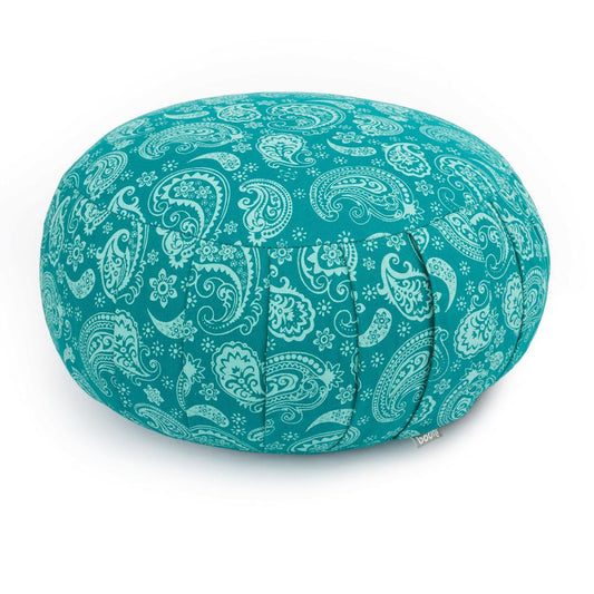 Coussin de méditation ZAFU motif couleur bleu turquoise