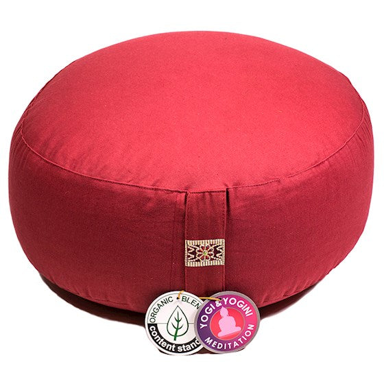Organic cotton red meditation cushion